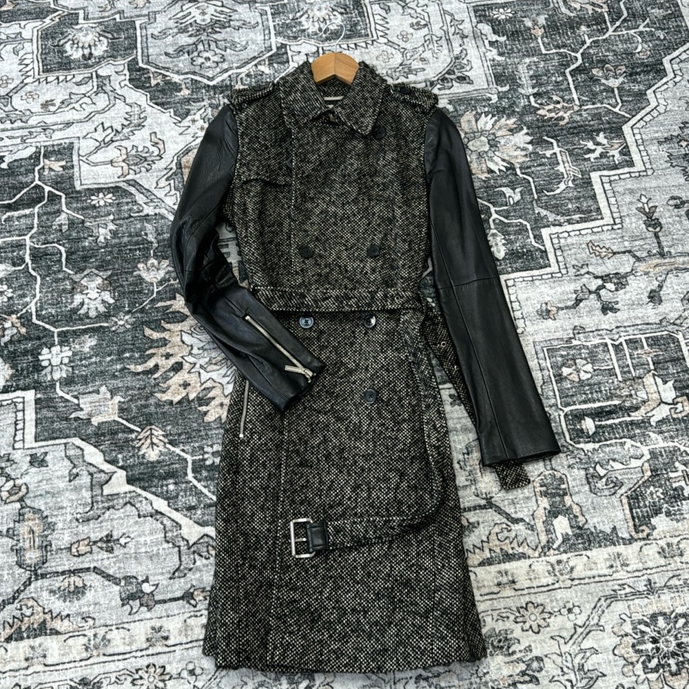 Worn once excellent condition genuine leather MK coat